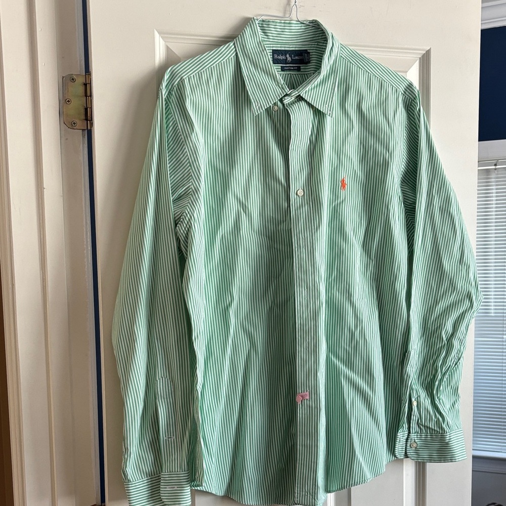 Polo by Ralph Lauren Mint Striped Men's Shirt XL